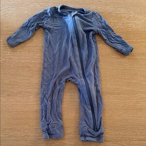 Kids Blue One-Piece Zip Pajamas